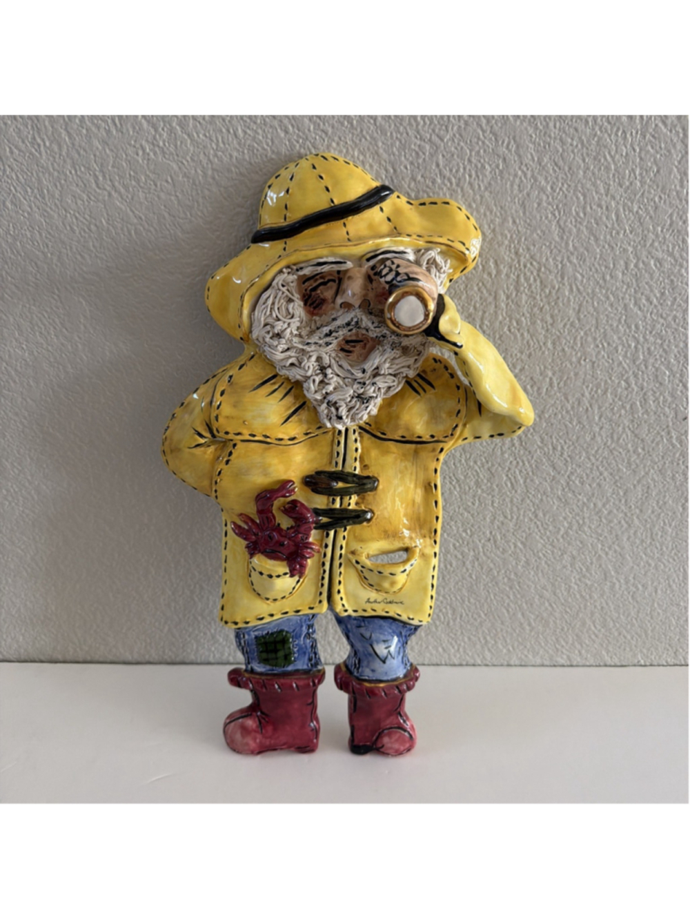 Blue Sky Clay Works Sea Captain 3-D Wall Plaque By Heather Goldminc NC21207 RARE